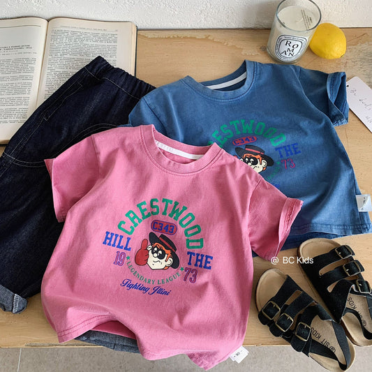 Children's Short-sleeved Summer Boys Cartoon Printed Pullover Children's T-shirt