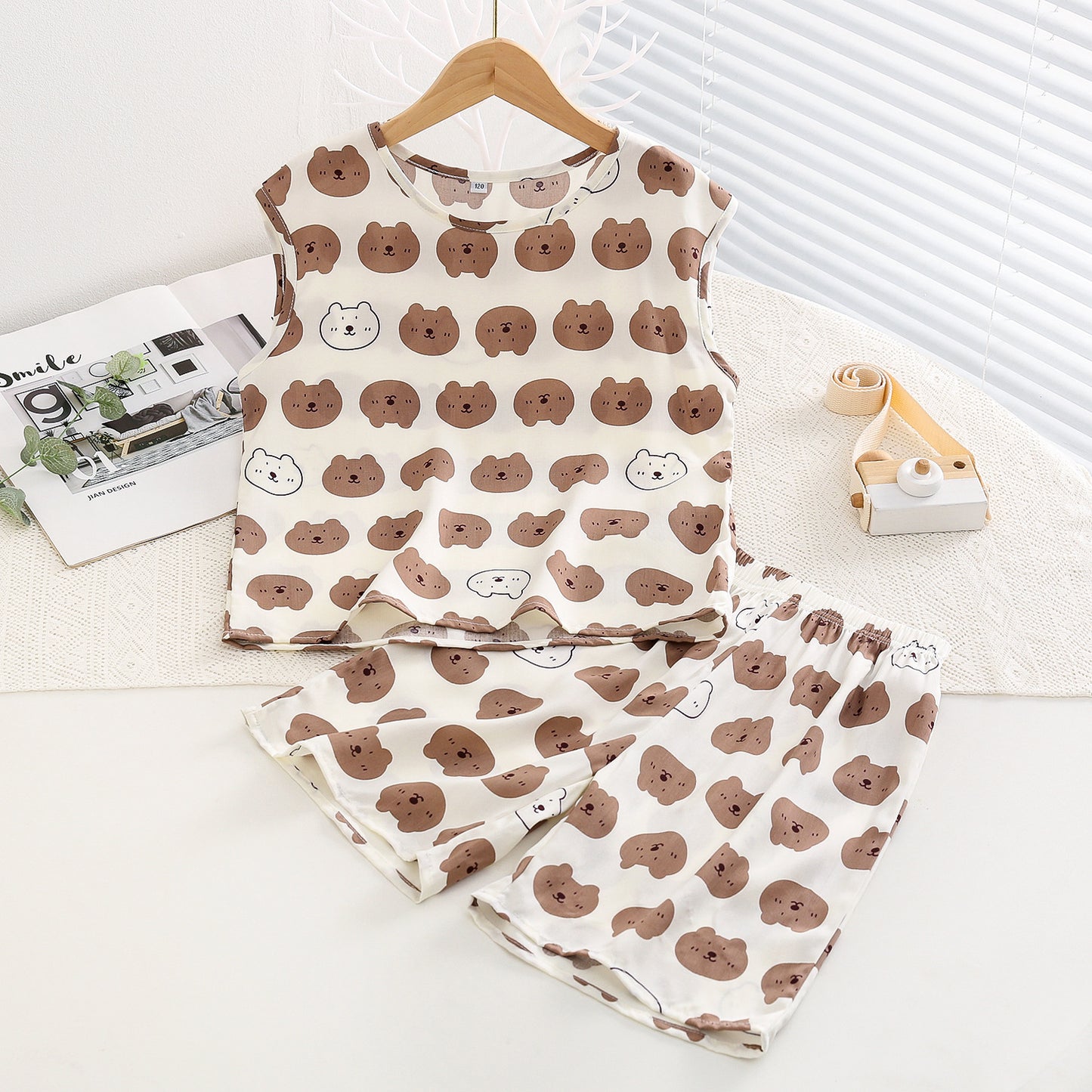 Children's Feeling Bourette Boys Thin Artificial Cotton Children's Suit