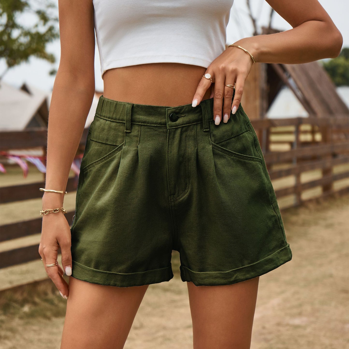 Women's Summer Elastic Waistband Design Denim Casual Women's Jeans