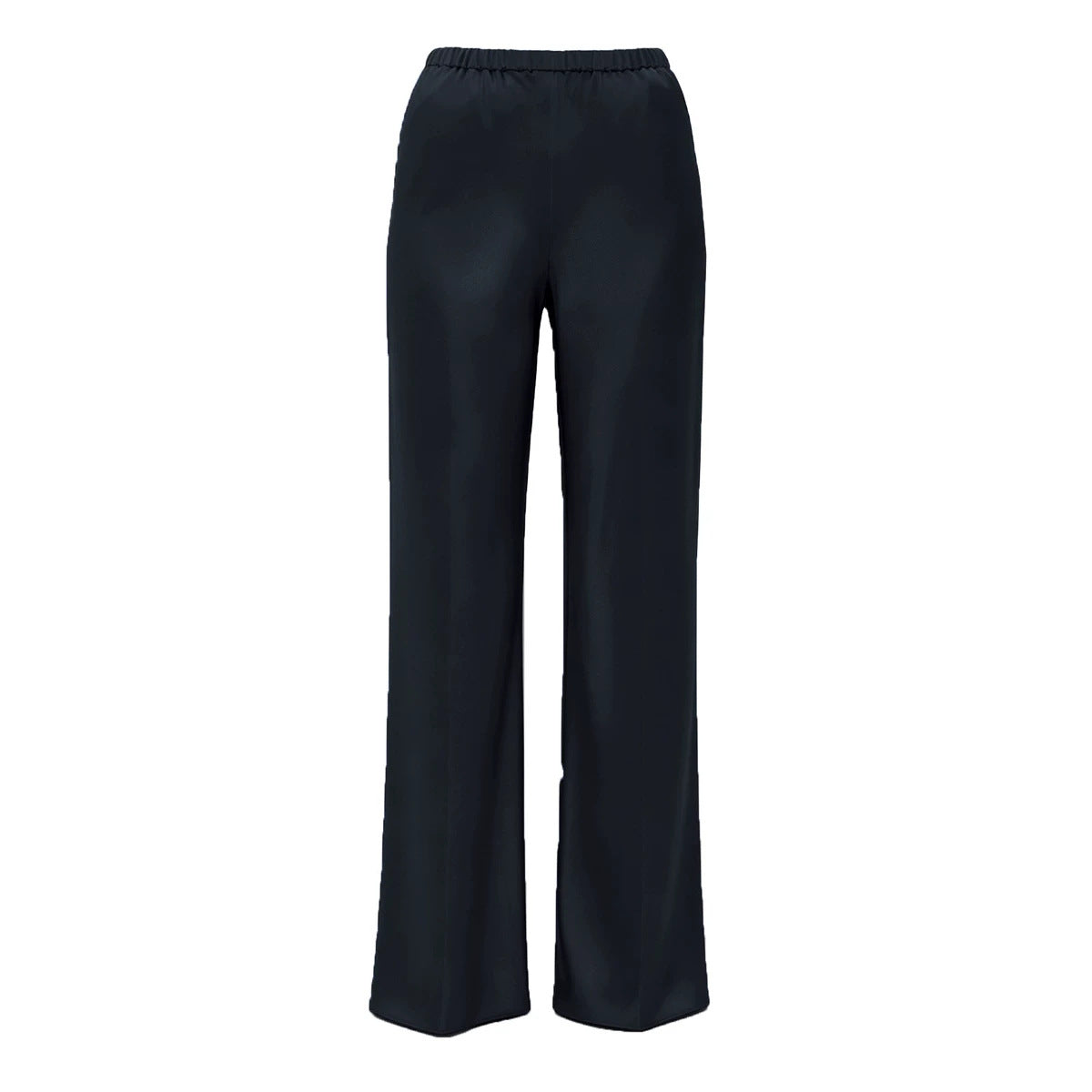 Women's Satin Boutique High Waist Elastic Drape Solid Casual Pants