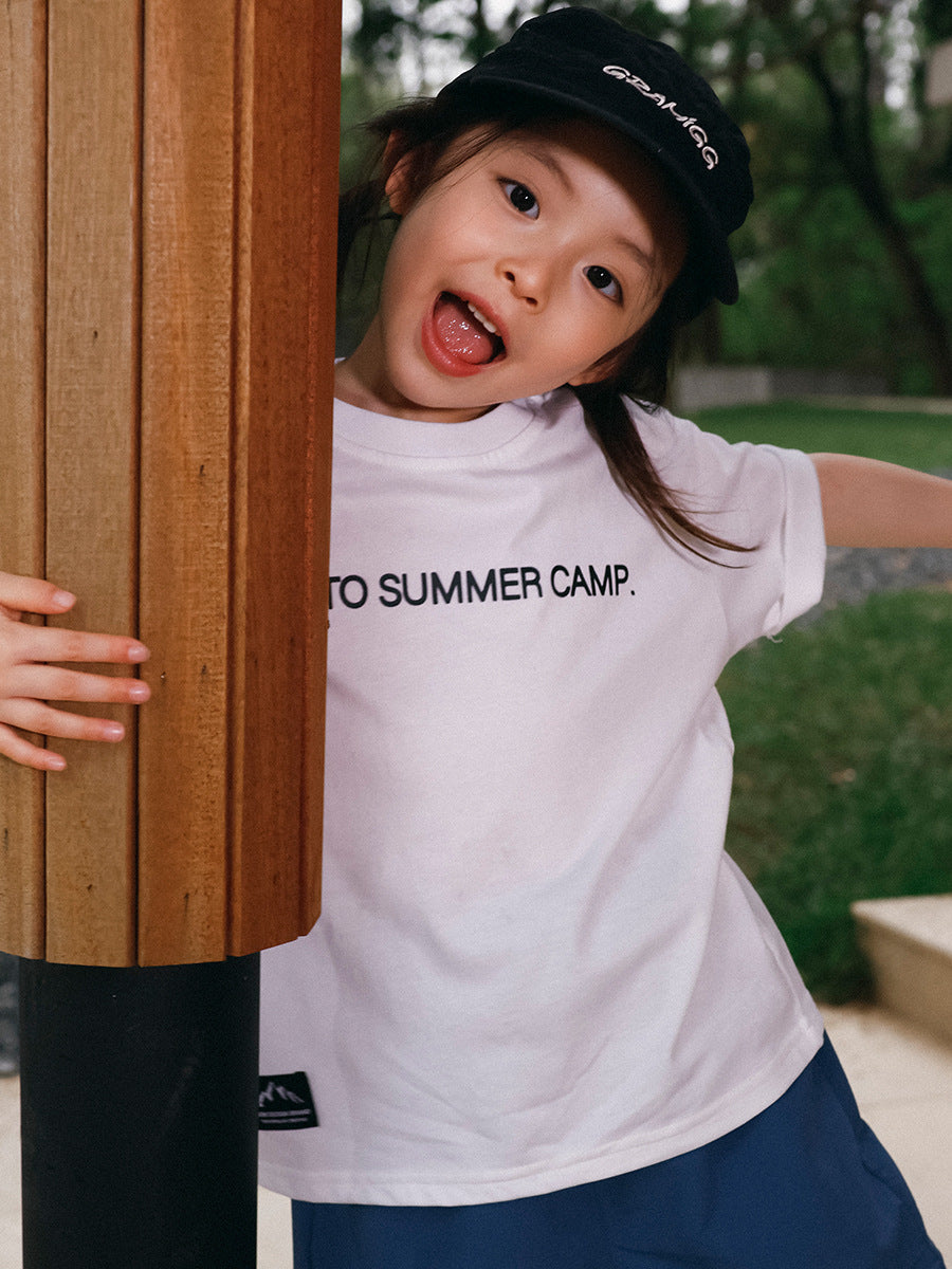 Children's Summer Casual Crew Neck Top Breathable Children's T-shirt