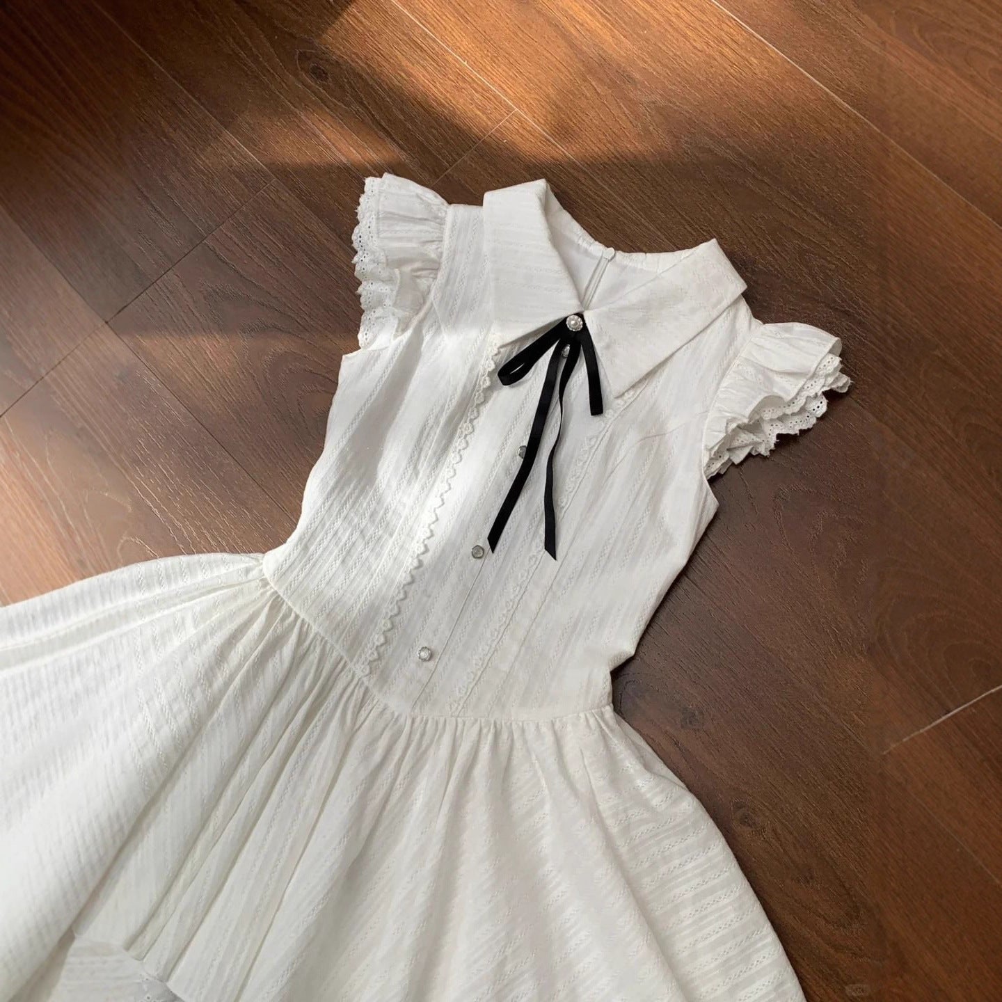 Stitching Sweet Pettiskirt Korean Style Solid Color Summer Flying Flounced Children's Dress
