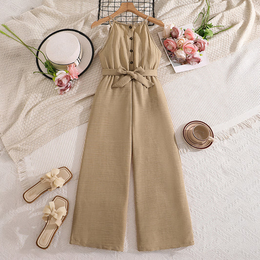 Casual Sling Slim Fit Fitted Waist Jumpsuit, Climbing Suit