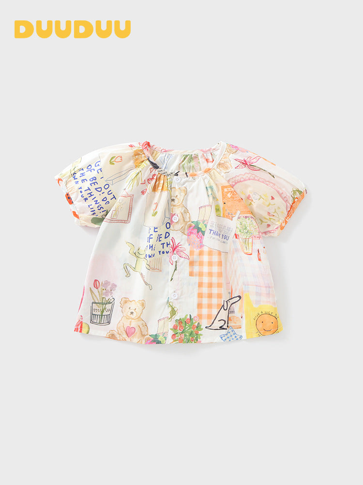 Children's Short Sleeve Top Summer Clothes Wear Shirt Soft Children's T-shirt