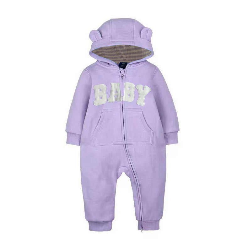 Children's Clothing Zipper Hooded Long-sleeved Jumpsuit Double Jumpsuit, Climbing Suit