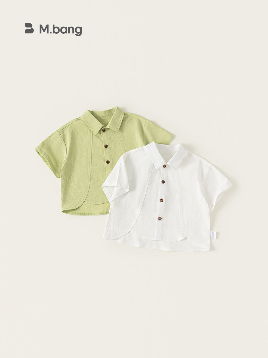 Children's Clothing Shirt Summer Simple Solid Color Irregular Tops Children's T-shirt