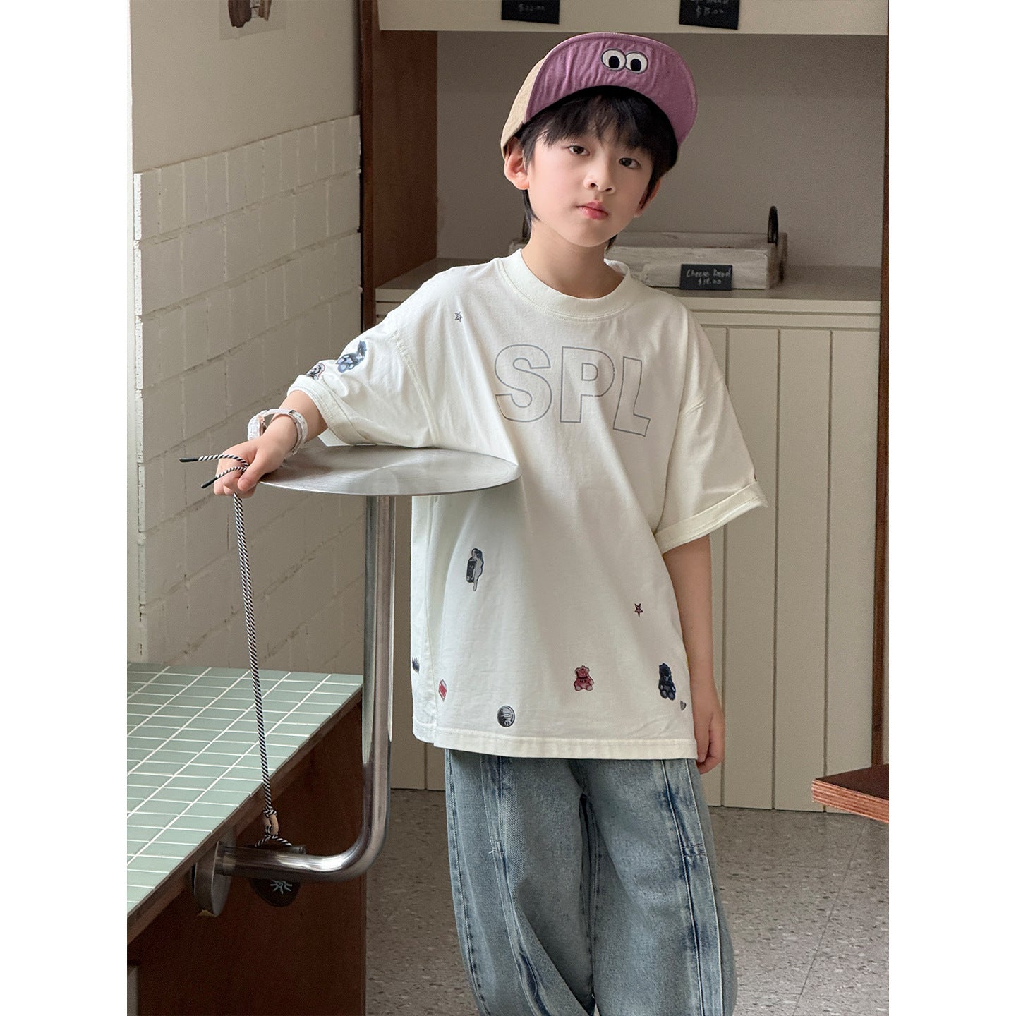 Children's Short-sleeved Summer Clothes Boys Fashion Childlike Colorful Pattern Comfortable Children's T-shirt