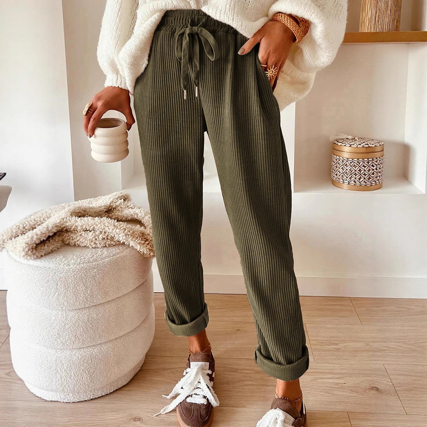 New Women's Clothes Fashion Solid Color Casual Pants