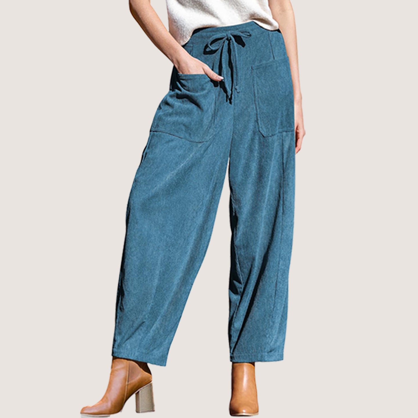 Women's Corduroy Harem Loose Wide Leg Leisure Clothing