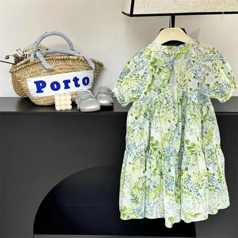 Children's Princess Summer Western Style Clothing Little Skirt Female Children's Dress
