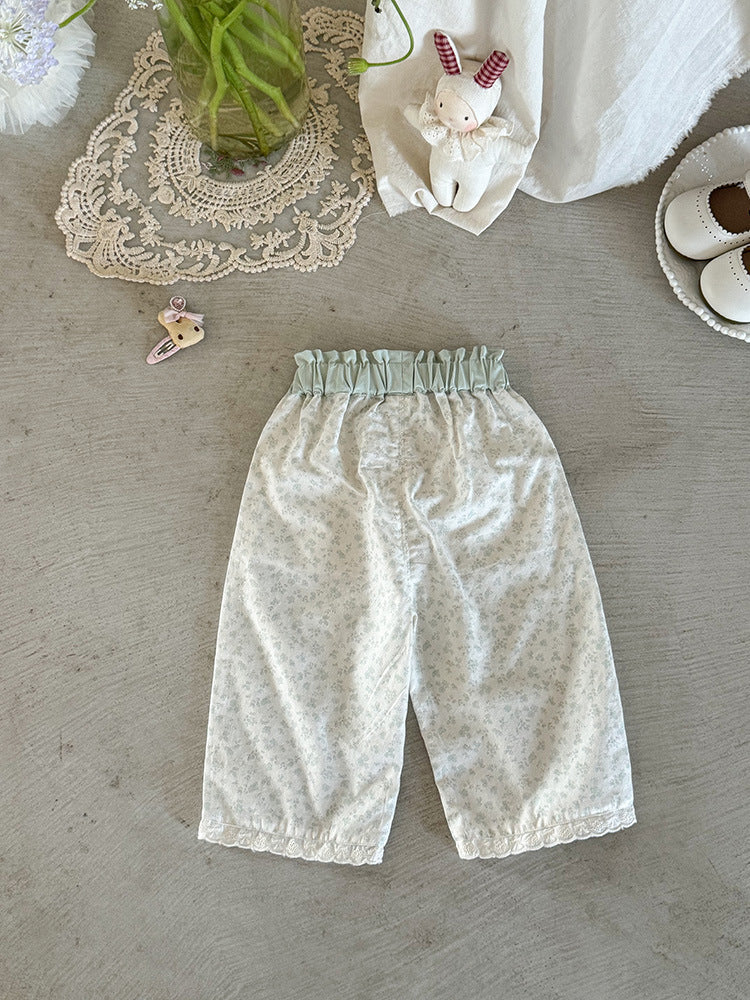 Summer Clothing Small Floral Anti Mosquito Ankle Children's Pants