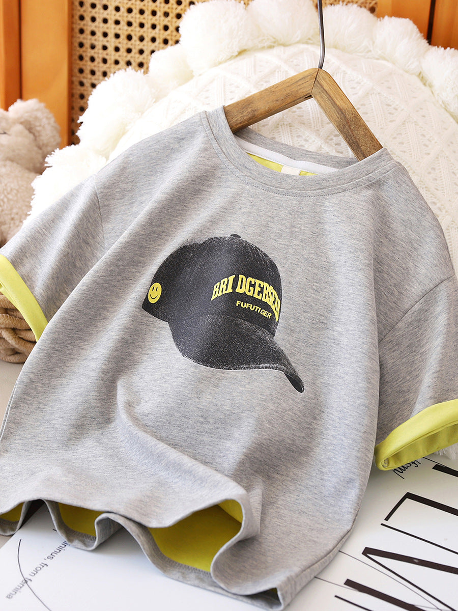 Children's Summer Clothing Short-sleeved Top Middle Big Children's T-shirt