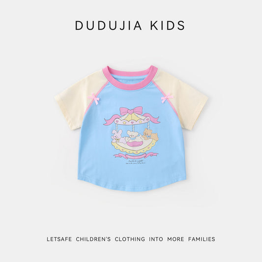 Antibacterial Short Summer Sleeve Top Sweet Children's T-shirt