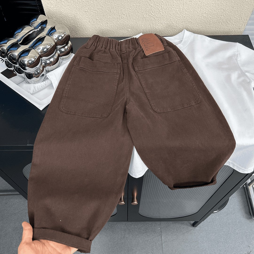 Children's Boys Korean Style Autumn Clothes Western Easy To Match Trousers Children's Pants