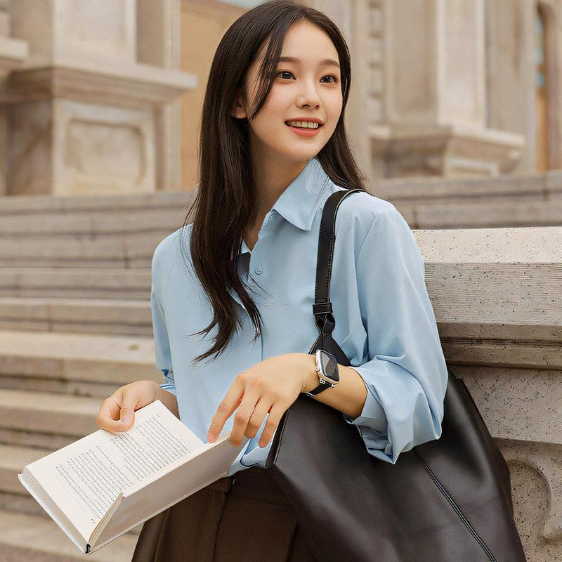 Women's Long-sleeved Shirt Korean Loose White Collar Blouse