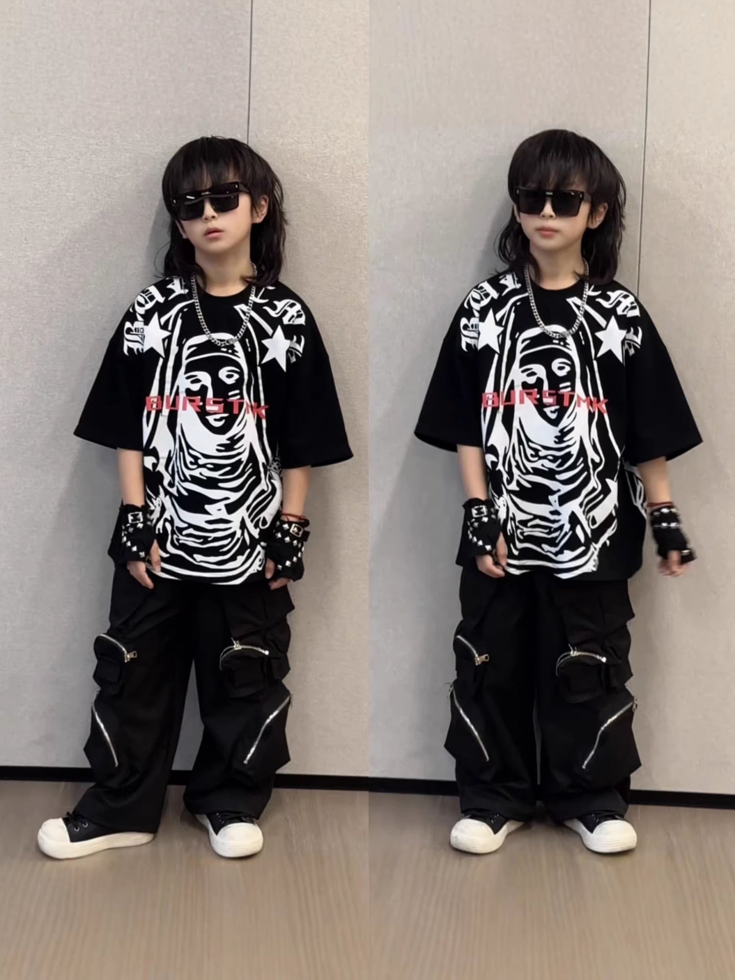 Children's Summer Short-sleeved Printed Hip Hop Trend Children's T-shirt