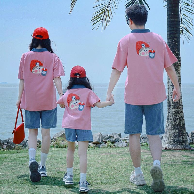 Summer Suit Family Of Three Four Matching Short-sleeved Parent-child Outfit
