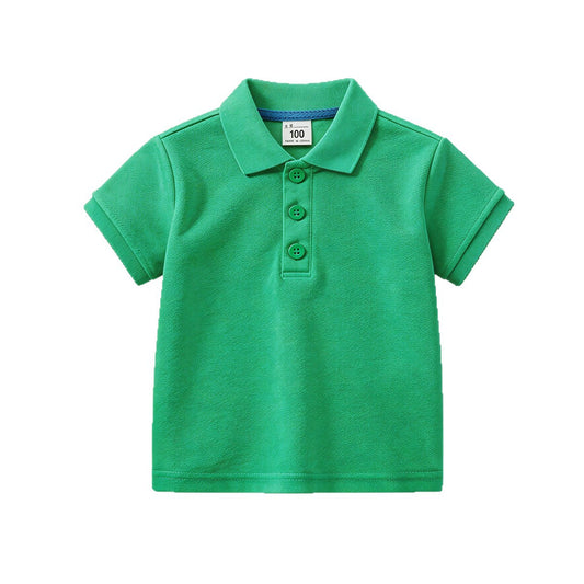 Children's Short-sleeved Summer Cotton Solid Color Shirt Casual Children's T-shirt