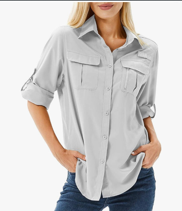 Women's Stretch Shirt Breathable Outdoor Thin Blouse