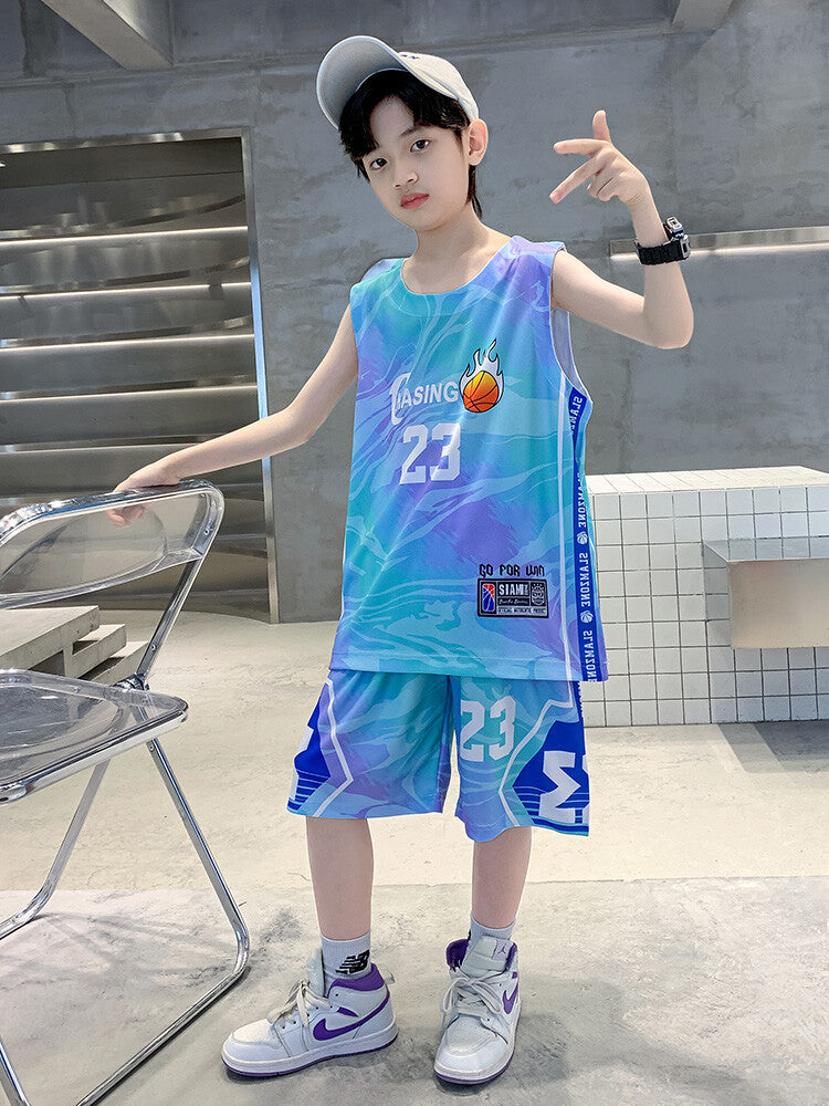 Summer Basketball Wear Vest Boyish Look Children's Suit
