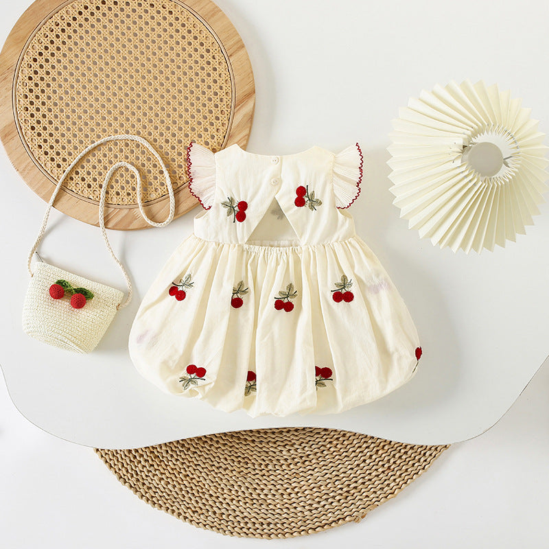 Doll Collar Cherry Super Milk Western Style Children's Dress