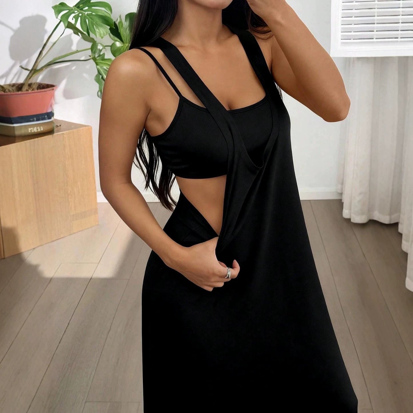 Summer Temperament Unique Two-piece Set Solid Color Niche Fashion Casual Suit