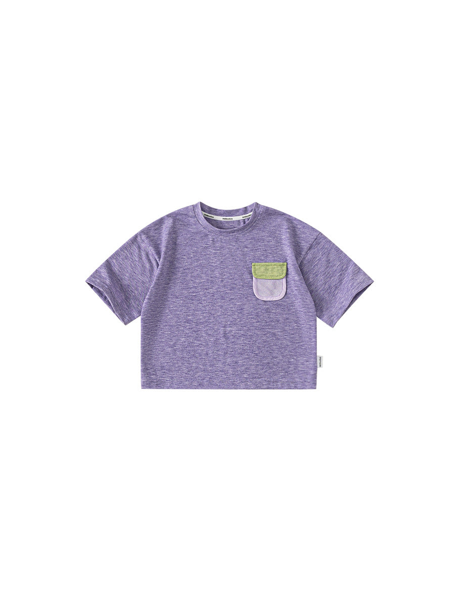 Children's Clothing Casual Tops Summer Simple Solid Color Short-sleeved Round Neck Children's T-shirt
