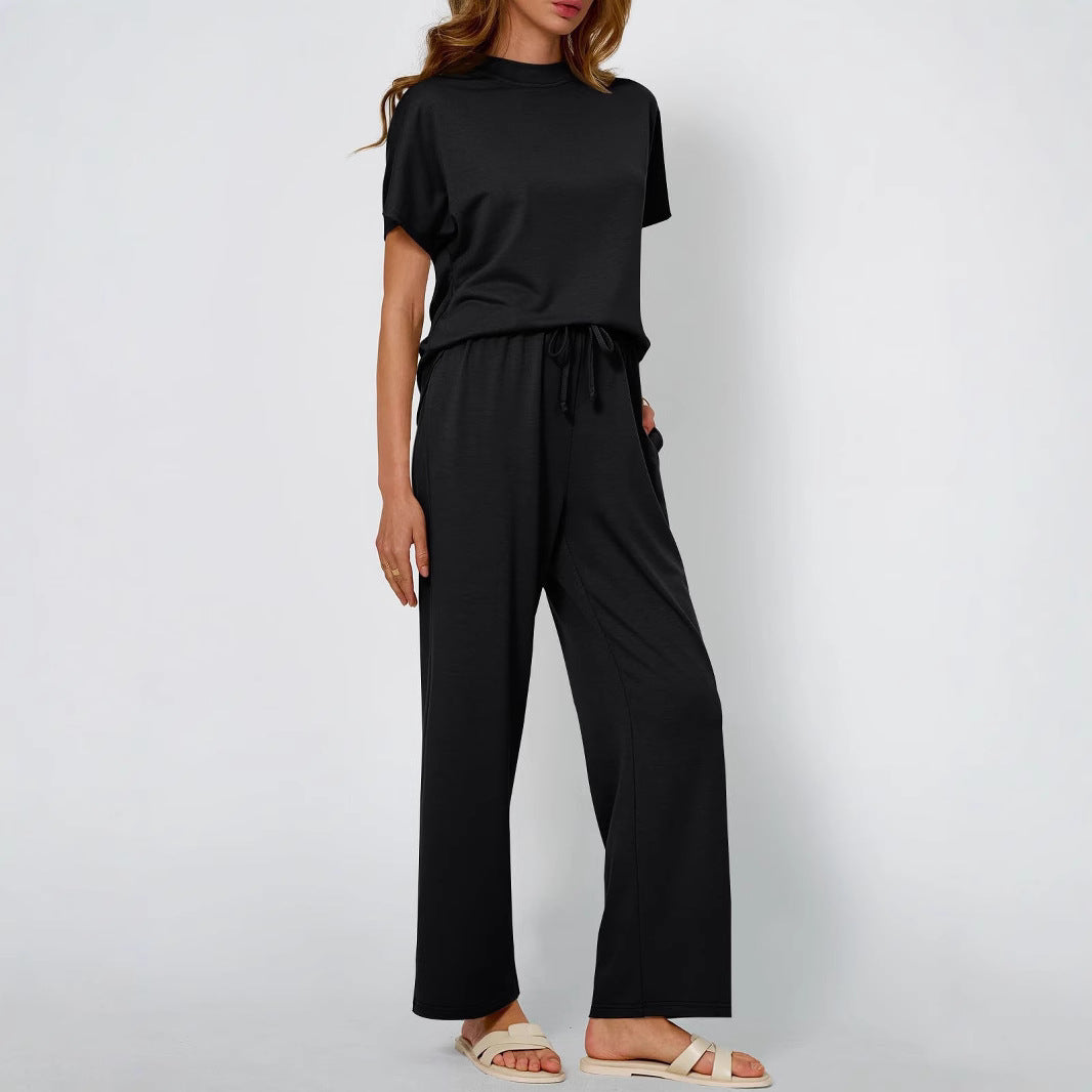 High Collar Loose Long Sleeve Waist Fashion Casual Suit