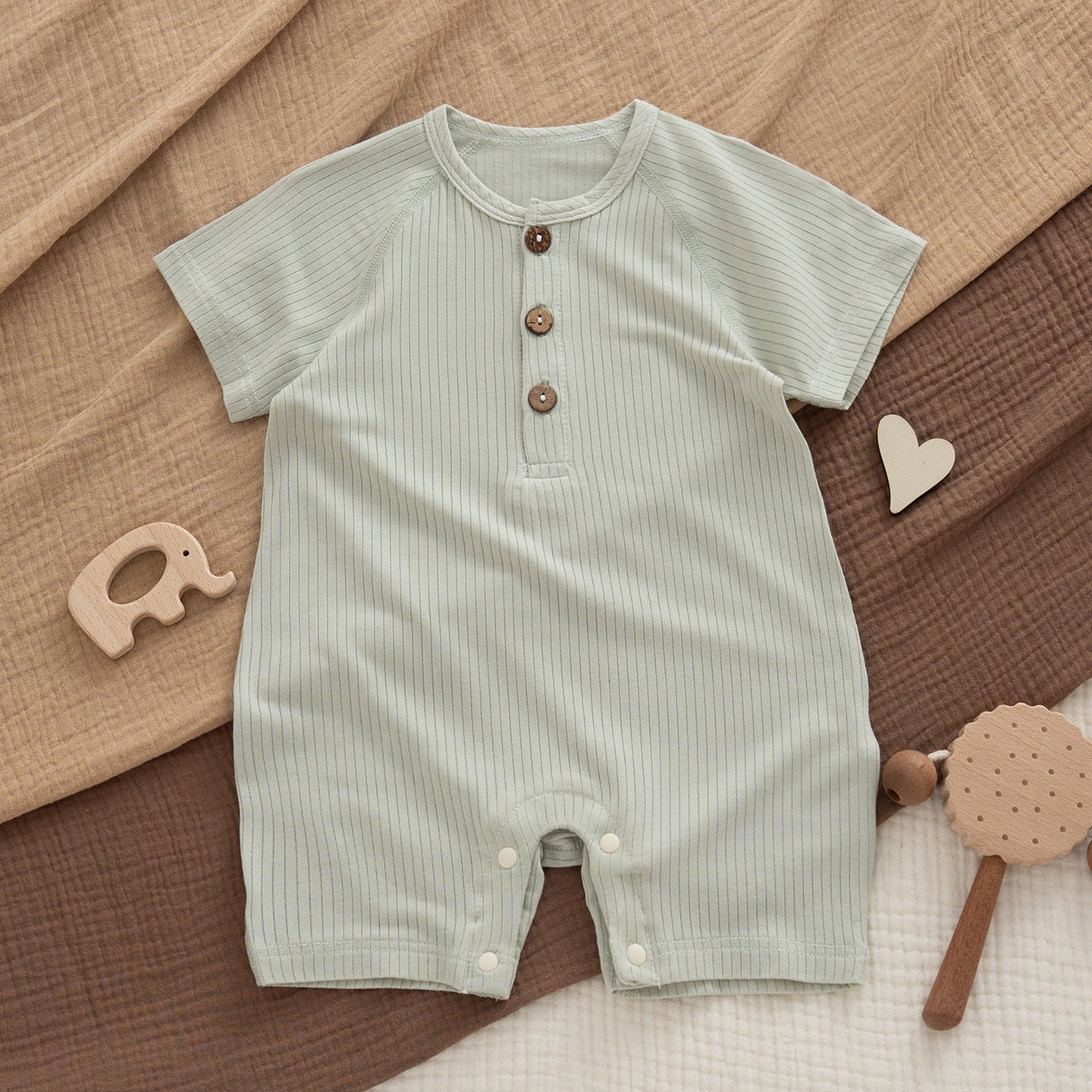 Modal Short-sleeved Boxer Rompers Simple With Bellyband For Both Boy Jumpsuit, Climbing Suit