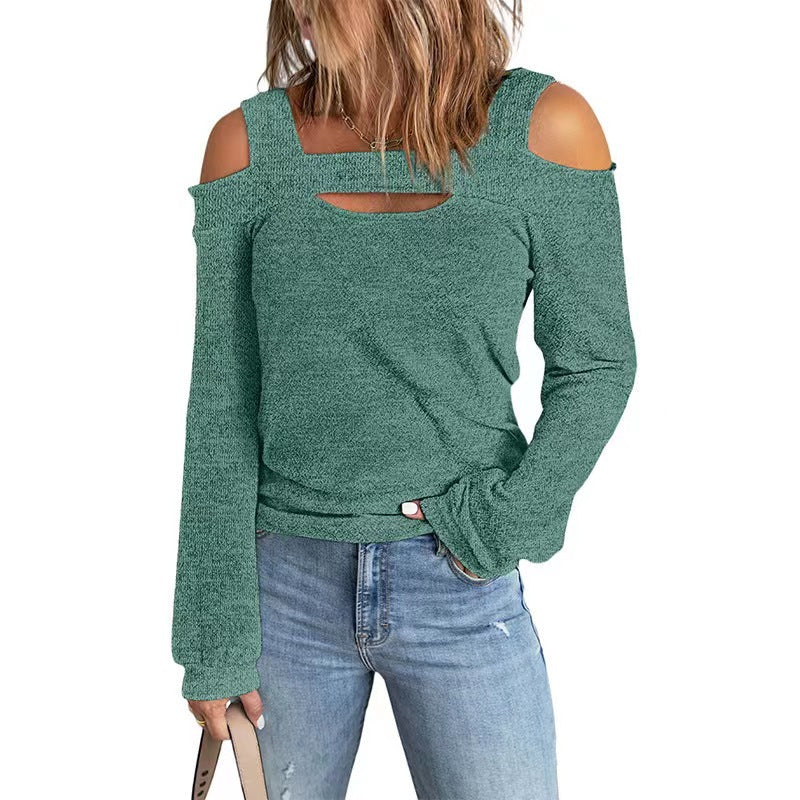Women's Fashion Casual Solid Color Loose Long Women's T-shirt