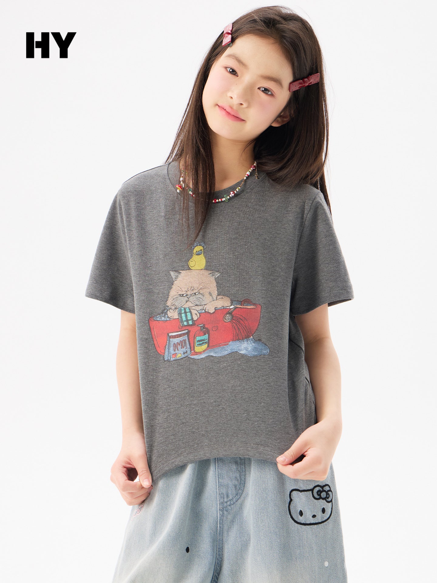 Children's Clothing Short-sleeved Cartoon Print Bottoming Shirt Children's T-shirt