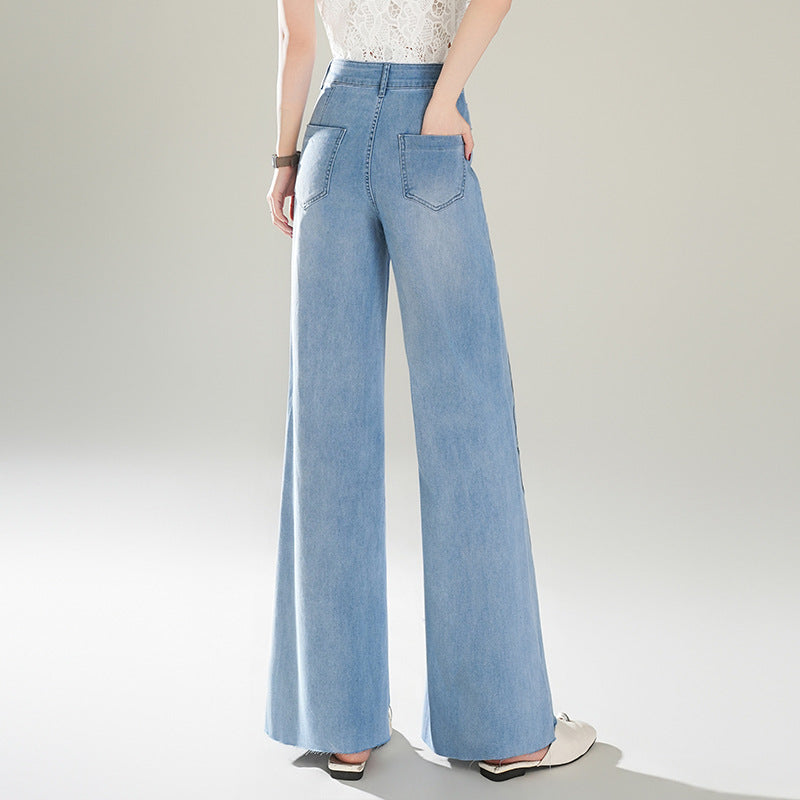 Embroidered Hot Fix Rhinestone Personalized Lengthened Mop Casual Pants