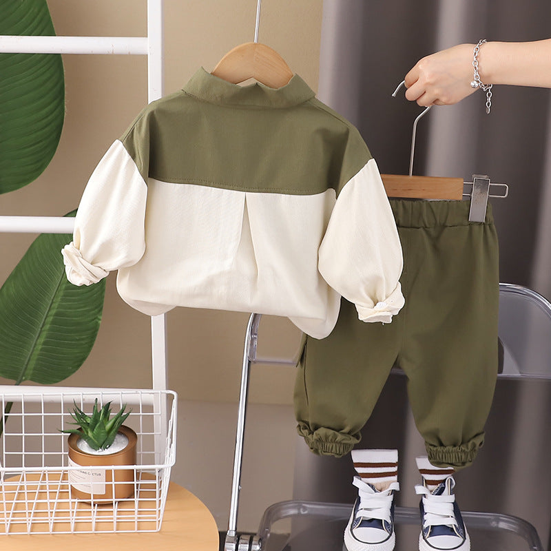 Children's Boy's Shirt Autumn Clothes Fashionable Sports Clothing Handsome Children's Suit