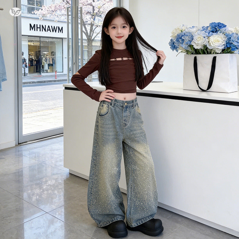 Jazz Dance Spring Teens Long Sleeves Children's Suit