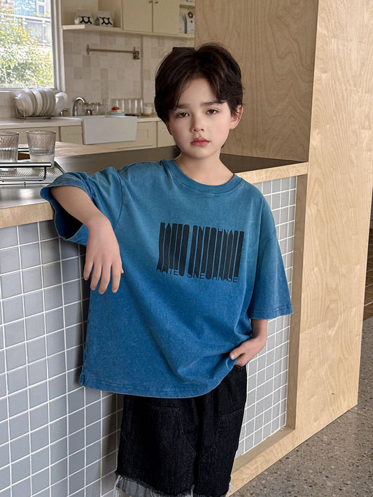 Children's Summer Cotton Short-sleeved Loose Korean Shirt Tide Children's T-shirt