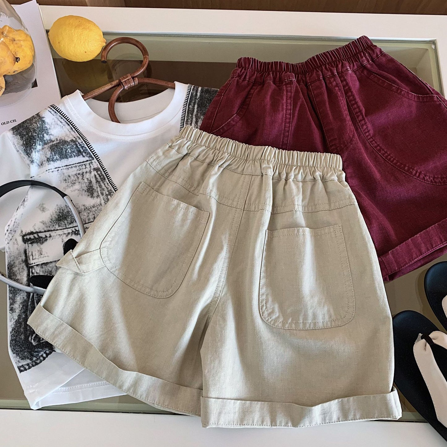 Children's Shorts Summer Korean Style Solid Color Children's Pants