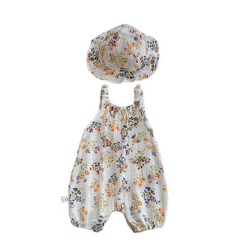 Women's & Men's Infant Rompers Gauze Printed Romper For Tank Tops Out Floral Jumpsuit, Climbing Suit