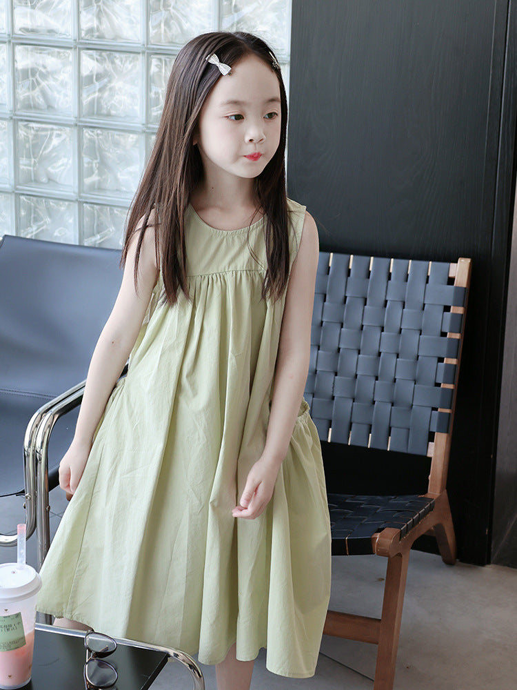 Children's Western Style Cotton Sleeveless Little Princess Children's Dress