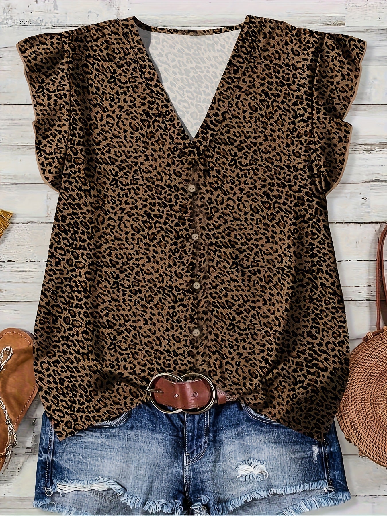 Women's Casual Elegant Cap Sleeve Loose Shirt Source Blouse