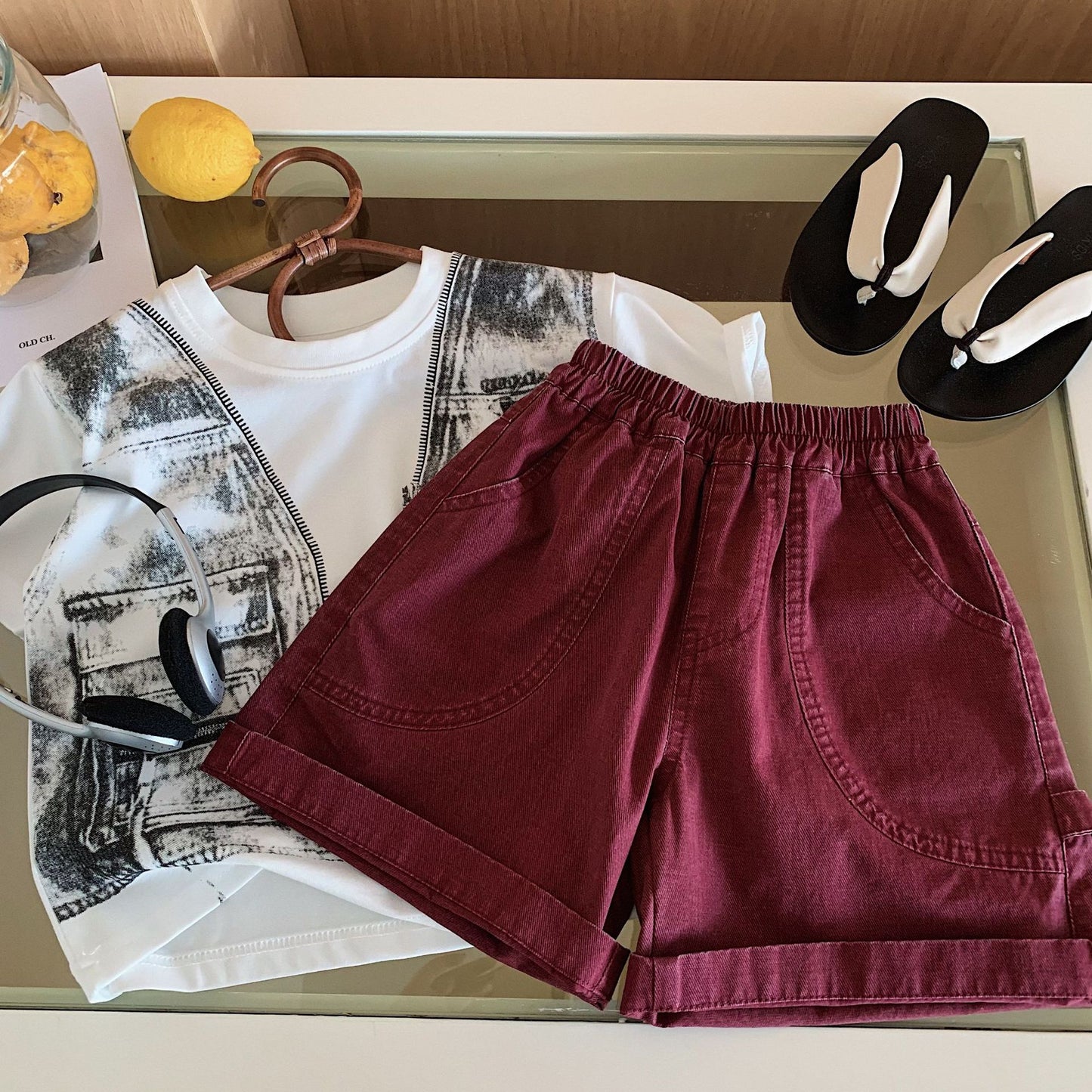 Children's Shorts Summer Korean Style Solid Color Children's Pants