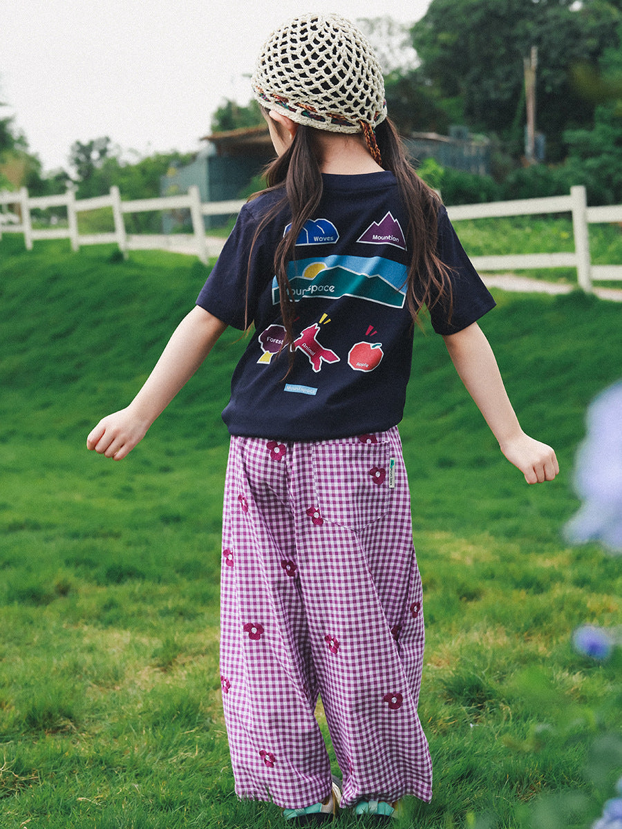 Children's Knickerbockers Summer Lightweight Breathable Plaid Air Children's Pants