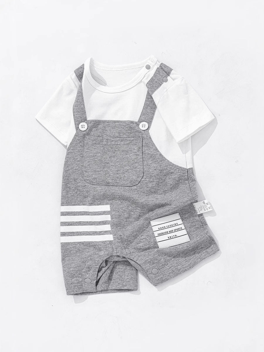 Jumpsuit Summer Clothes Born Western Style Boy Full Moon Jumpsuit, Climbing Suit