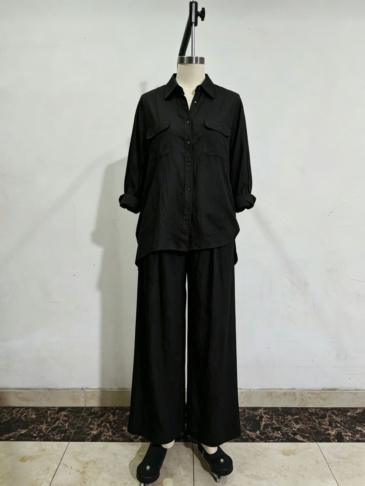 Women's Linen Breathable Lightweight Long-sleeved Shirt Vacation Pants