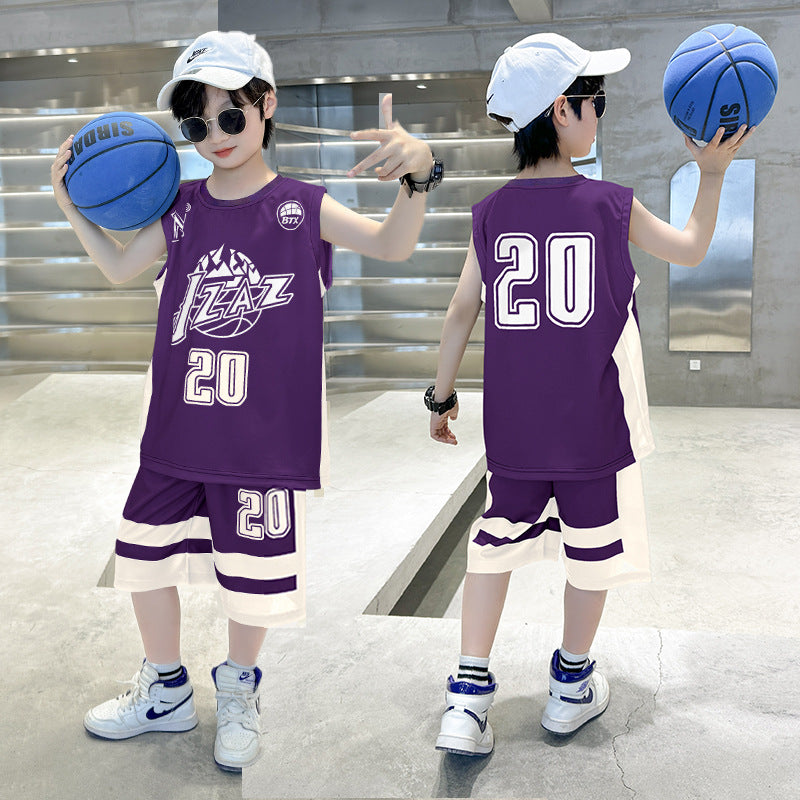 Children's Summer Middle Big Sportswear Jersey Basketball Wear Sleeveless Vest Children's Suit