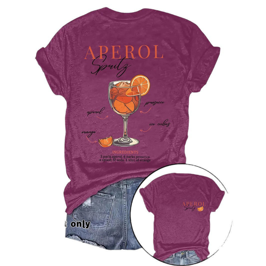Glamorous Women's Fashion Printed Summer Short-sleeved Women's T-shirt