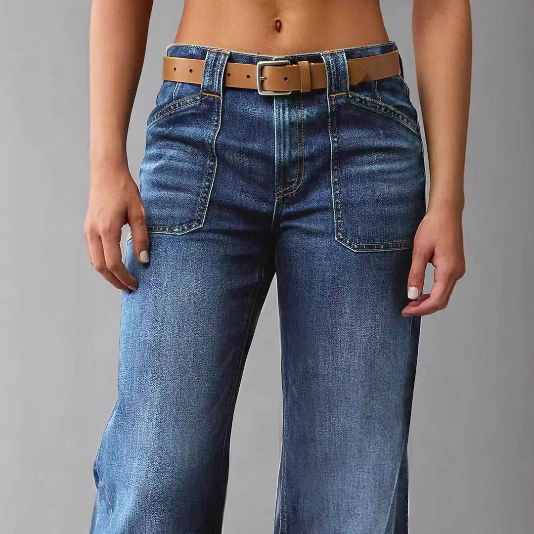 Women's Retro High Waist Straight Loose Slimming Women's Jeans