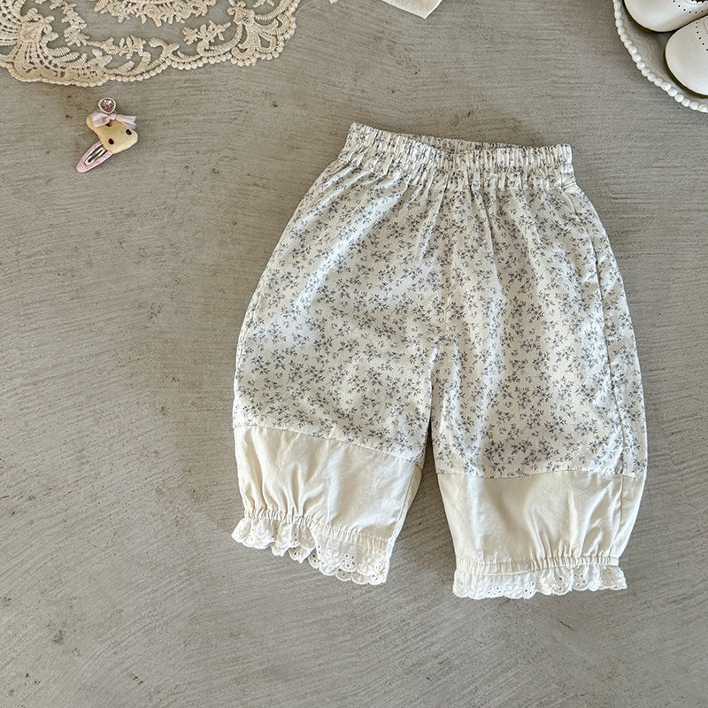 Summer Clothing Small Floral Anti Mosquito Ankle Children's Pants