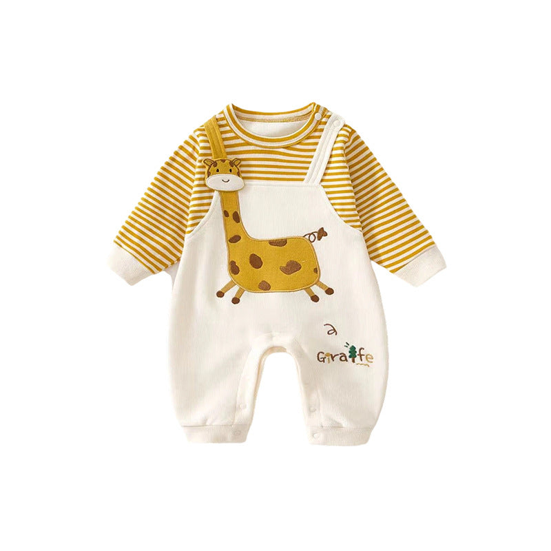 Giraffe Jumpsuit Fake Two-piece Romper Born Rompers Hug Jumpsuit, Climbing Suit