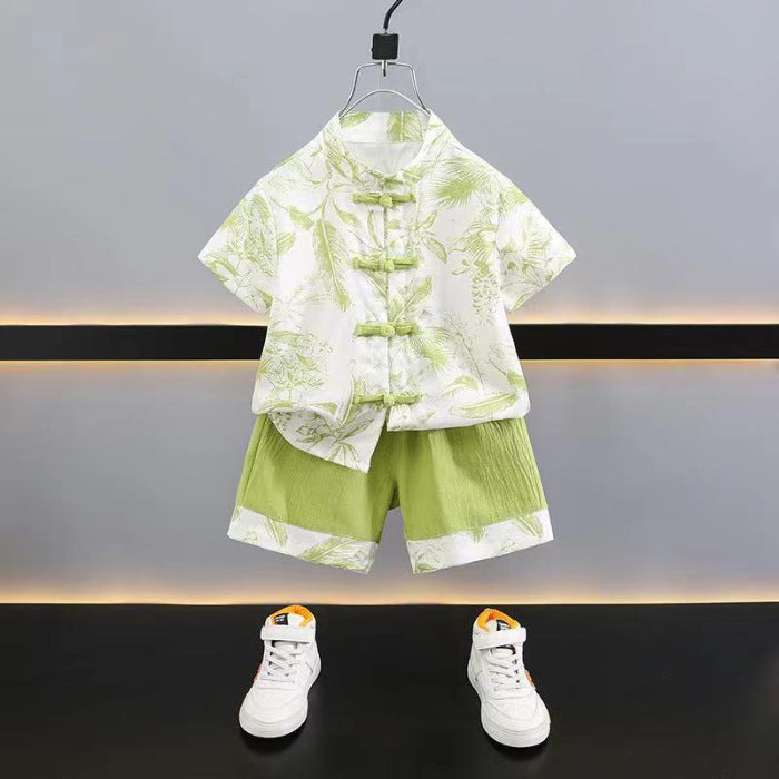 Han Chinese Clothing Suits Boy Summer Shorts Antique Style Handsome Children's Suit