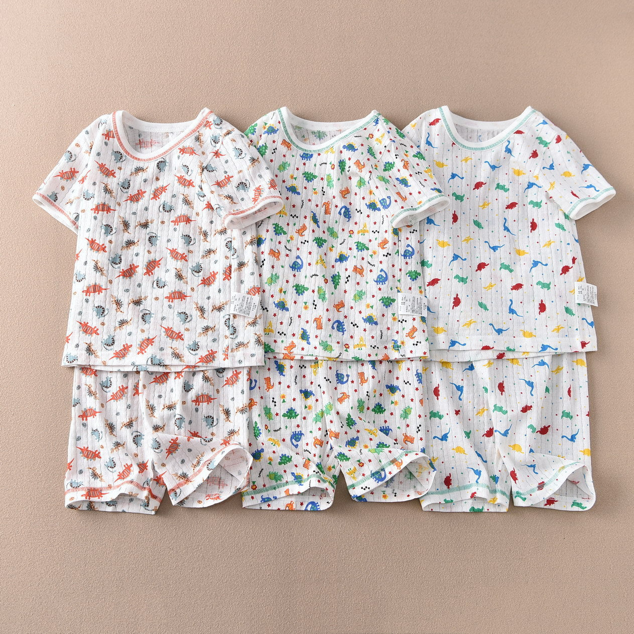 Children's Sleeve Fifth Pants Set Summer Home Wear Twisted Flower Bamboo Children's Suit